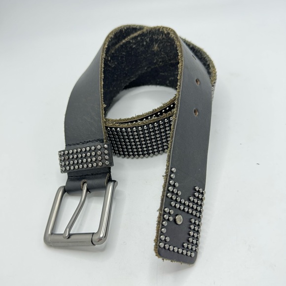 Joe’s Jeans Handmade Genuine Leather Belt Studded Black Size XS Men’s S Women’s - Picture 4 of 7